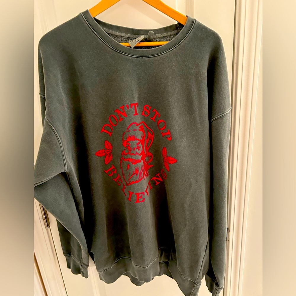 Don’t stop believing Santa sweatshirt